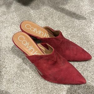 Red suede heel